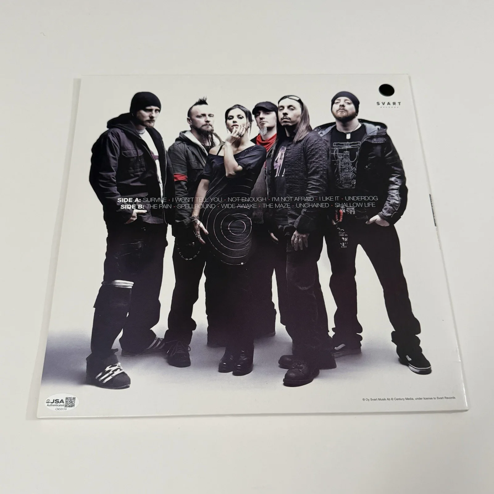 LACUNA COIL SIGNED SHALLOW LIFE VINYL RECORD AUTOGRAPHED JSA COA, image 2