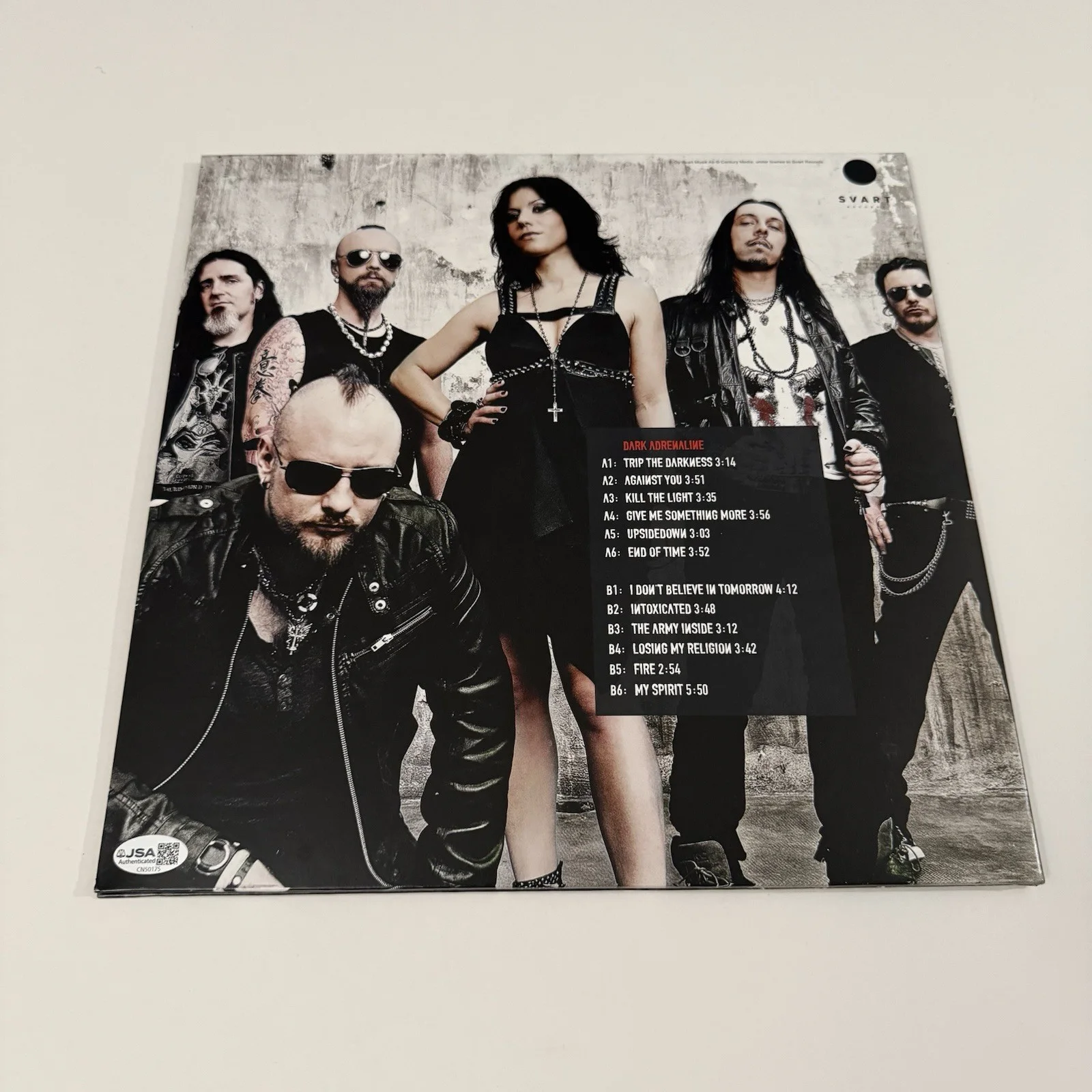 LACUNA COIL SIGNED DARK ADRENALINE VINYL RECORD AUTOGRAPHED JSA COA, image 3