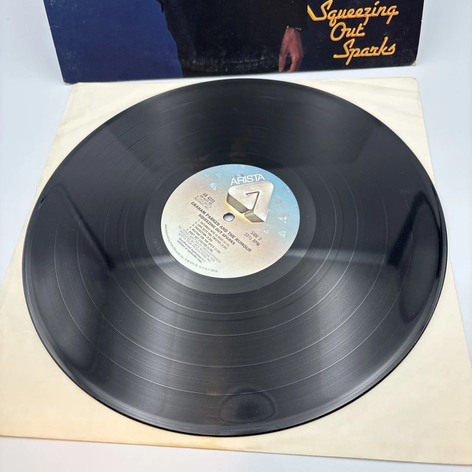 Graham Parker Signed Autographed "Squeezing Out Sparks" Vintage Record Album. VG, изображение 3