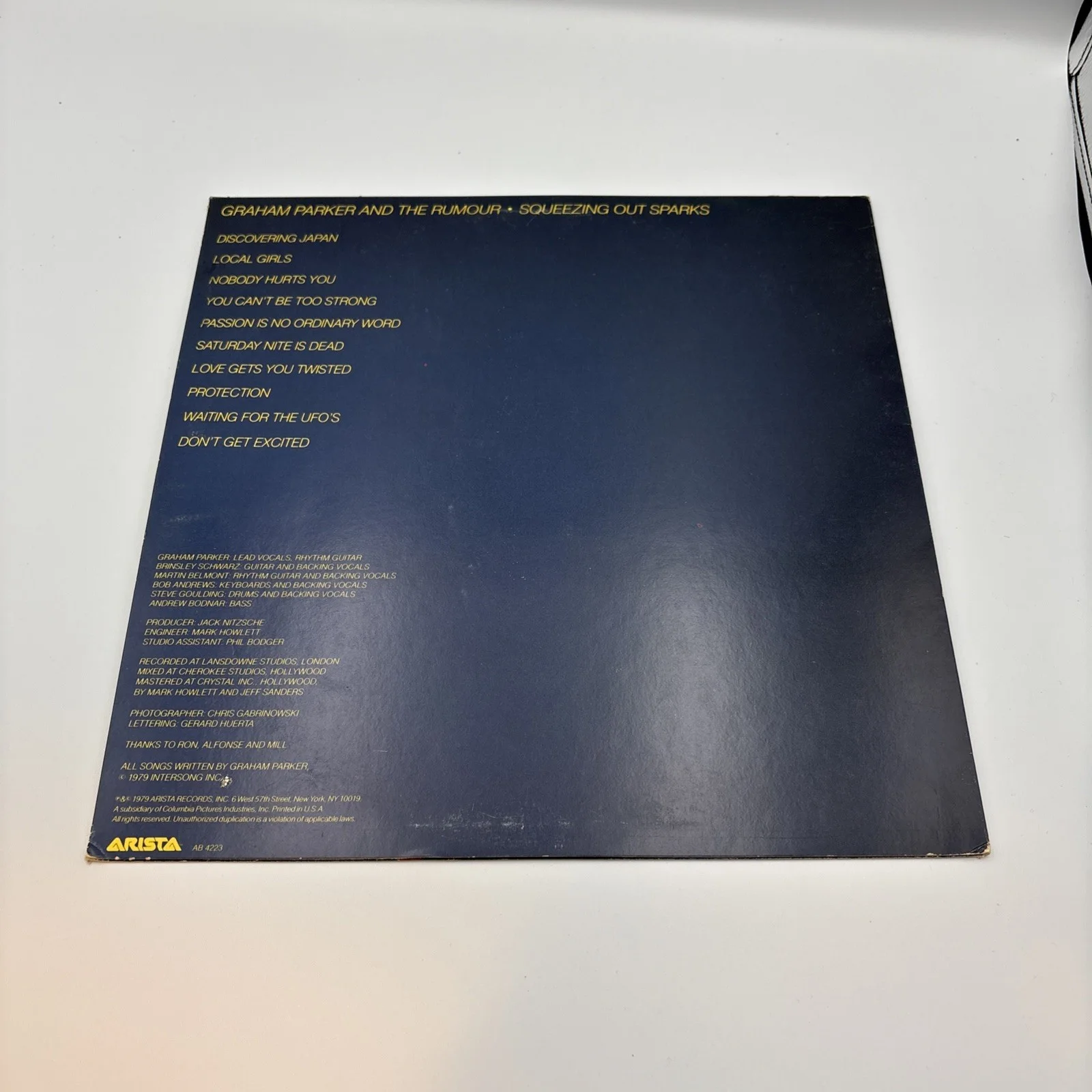 Graham Parker Signed Autographed "Squeezing Out Sparks" Vintage Record Album. VG, изображение 4