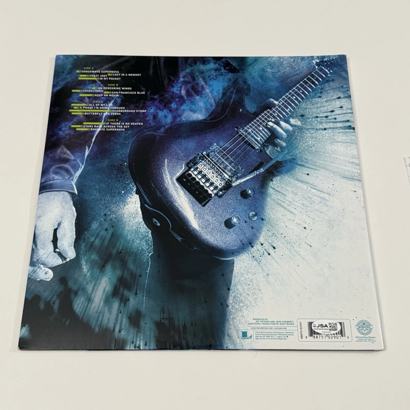 JOE SATRIANI SIGNED SHOCKWAVE SUPERNOVA VINYL RECORD WITH JSA COA, image 3
