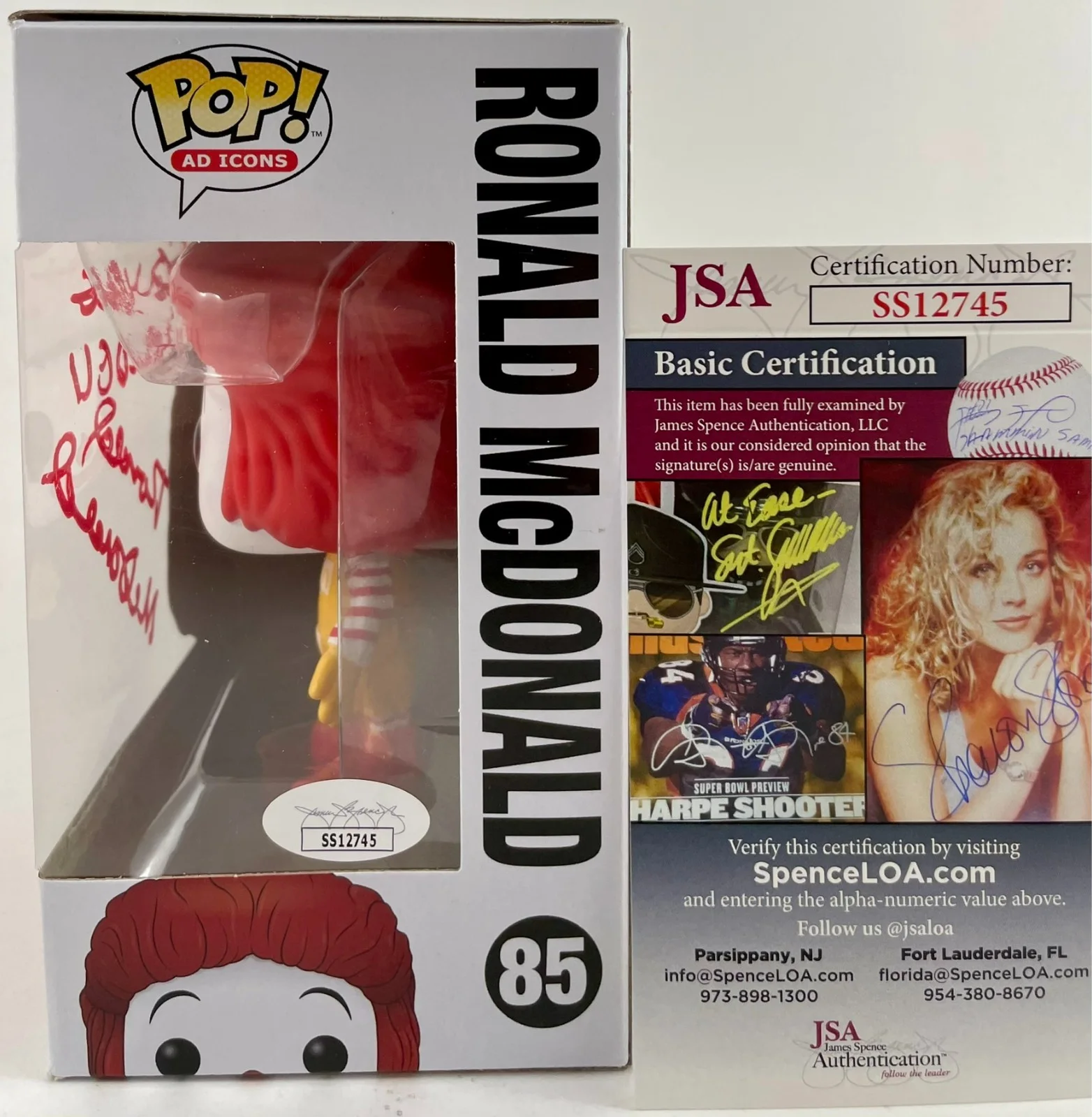 Squire Fridell — Squire Fridell Signed McDonalds Ronald McDonald Funko POP! Vinyl #85 JSA COA, image 2