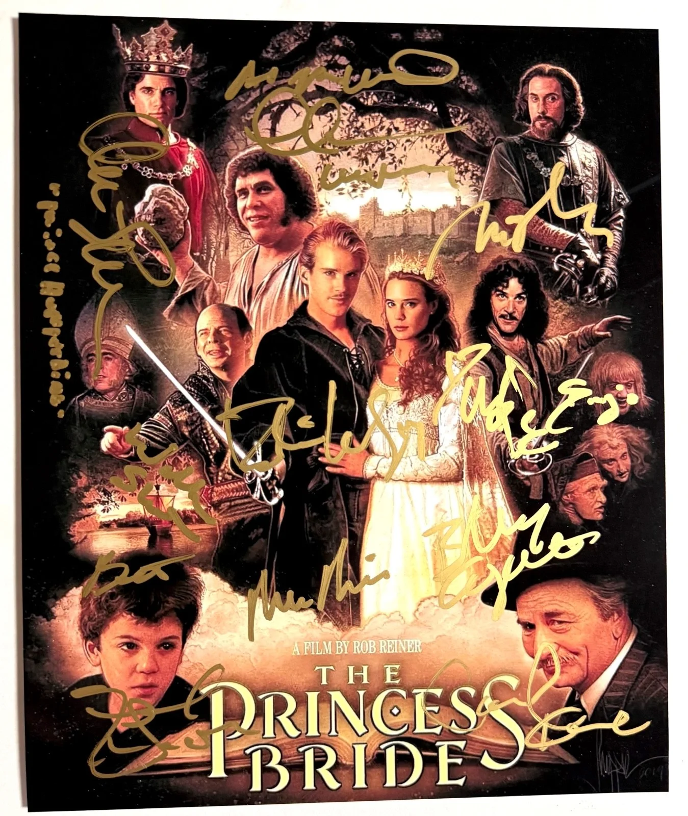 Cast — PRINCESS BRIDE 8x10 photo cast signed by CARL ELWES ROBIN WRIGHT ROB REINER