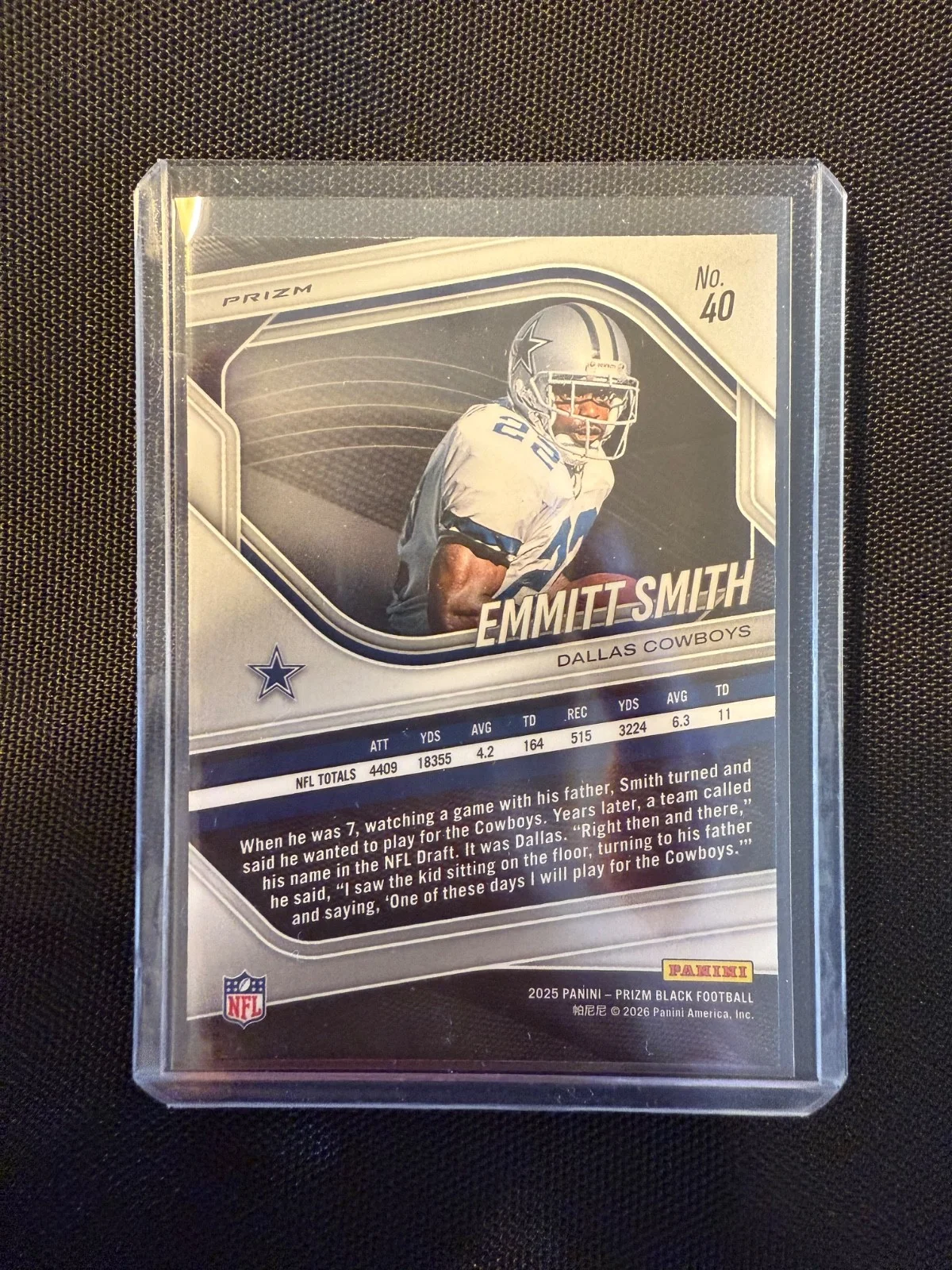 Emmitt Smith 2025 Panini Prizm Black Football NFL SnakeSkin Prizms SSP, image 2