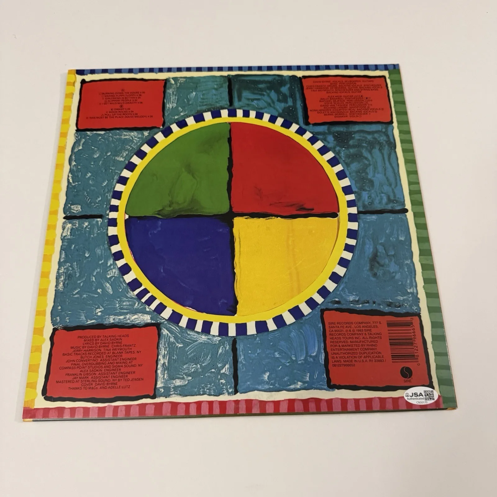 DAVID BYRNE TALKING HEADS SIGNED SPEAKING IN TONGUES VINYL RECORD JSA COA, изображение 2