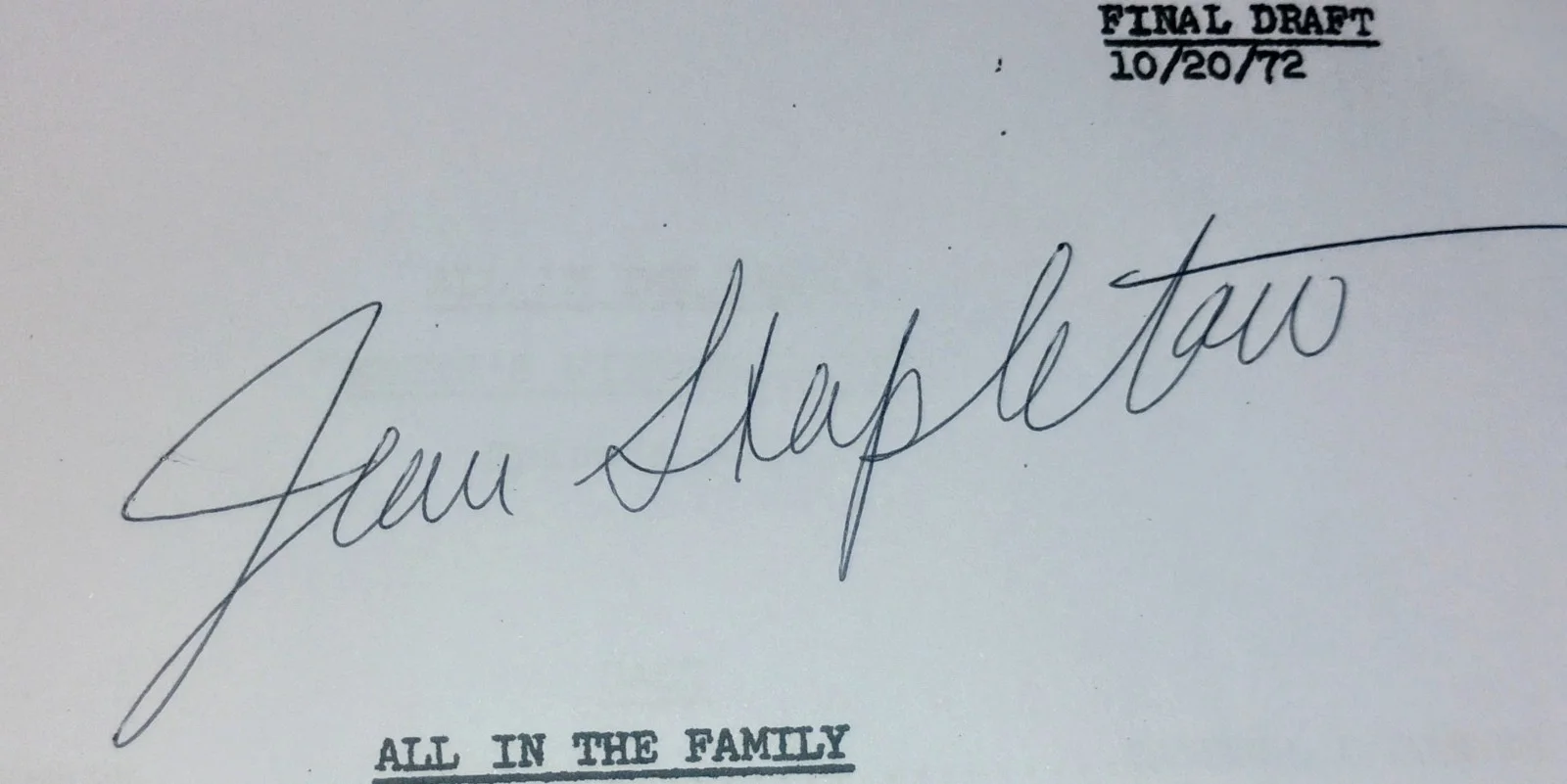 Jean Stapleton Hand Signed All In The Family Script COA - NO US TARIFFS, image 3