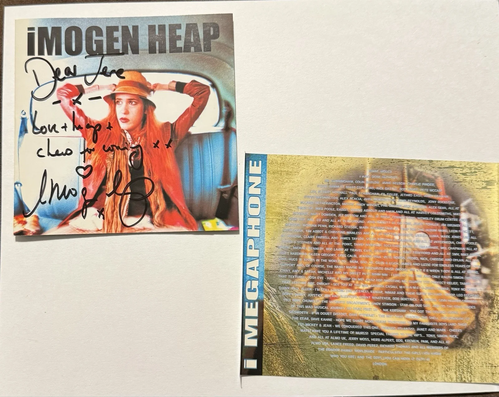 Imogen Heap Autographed CD Front Cover Inlay i Megaphone CD Back Inlay Included, image 3