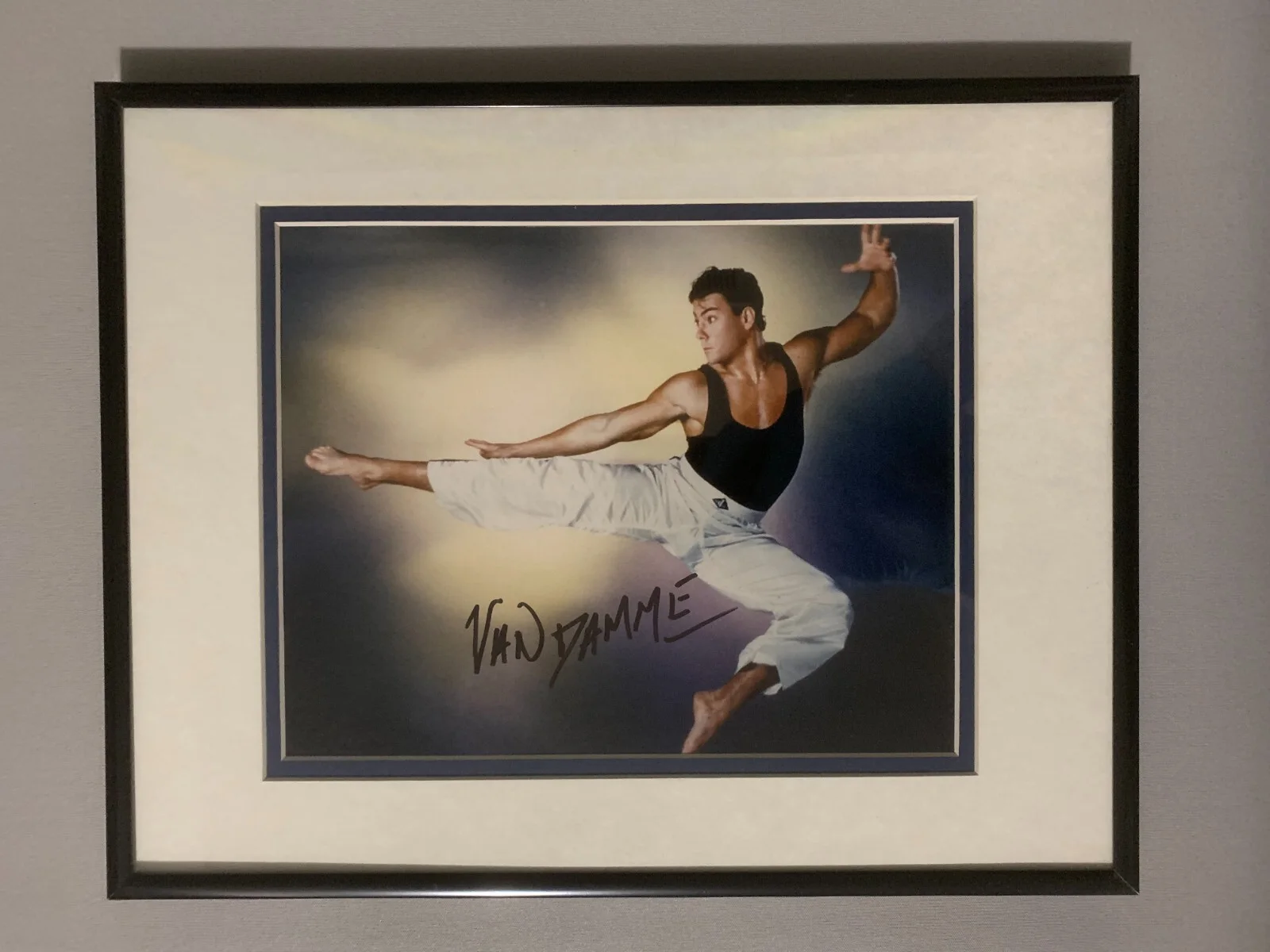 Jean-Claude Van Damme — Rare Framed Jean-Claude Van Damme Autographed/Signed Authentic 8x10 Photo w/COA