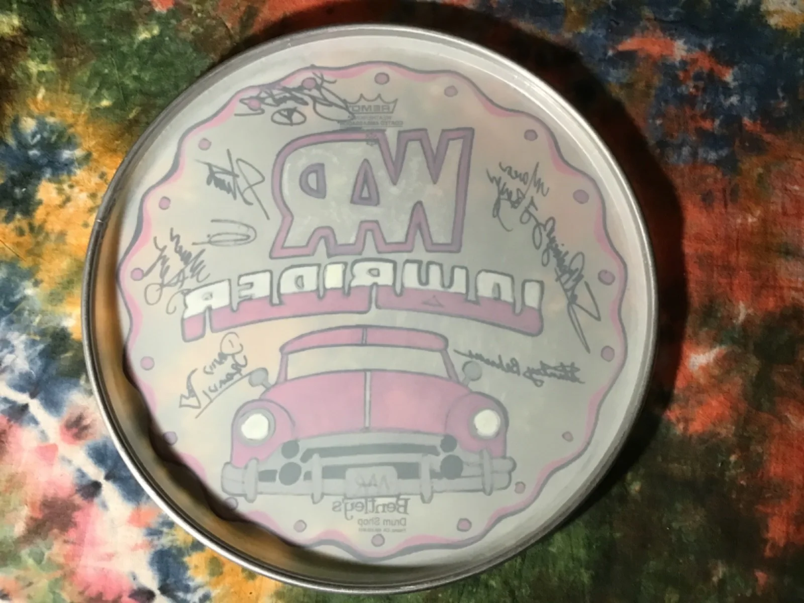WAR Band Lowrider Autographed Drumhead - Original Art & Autographs (8) - 2011, image 4