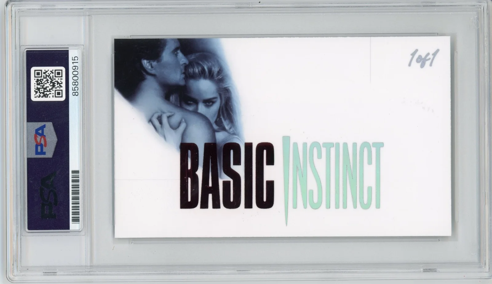 Sharon Stone — Sharon Stone Signed Cut Custom Basic Instinct 3x5 Card PSA DNA Slabbed AUTO, image 2
