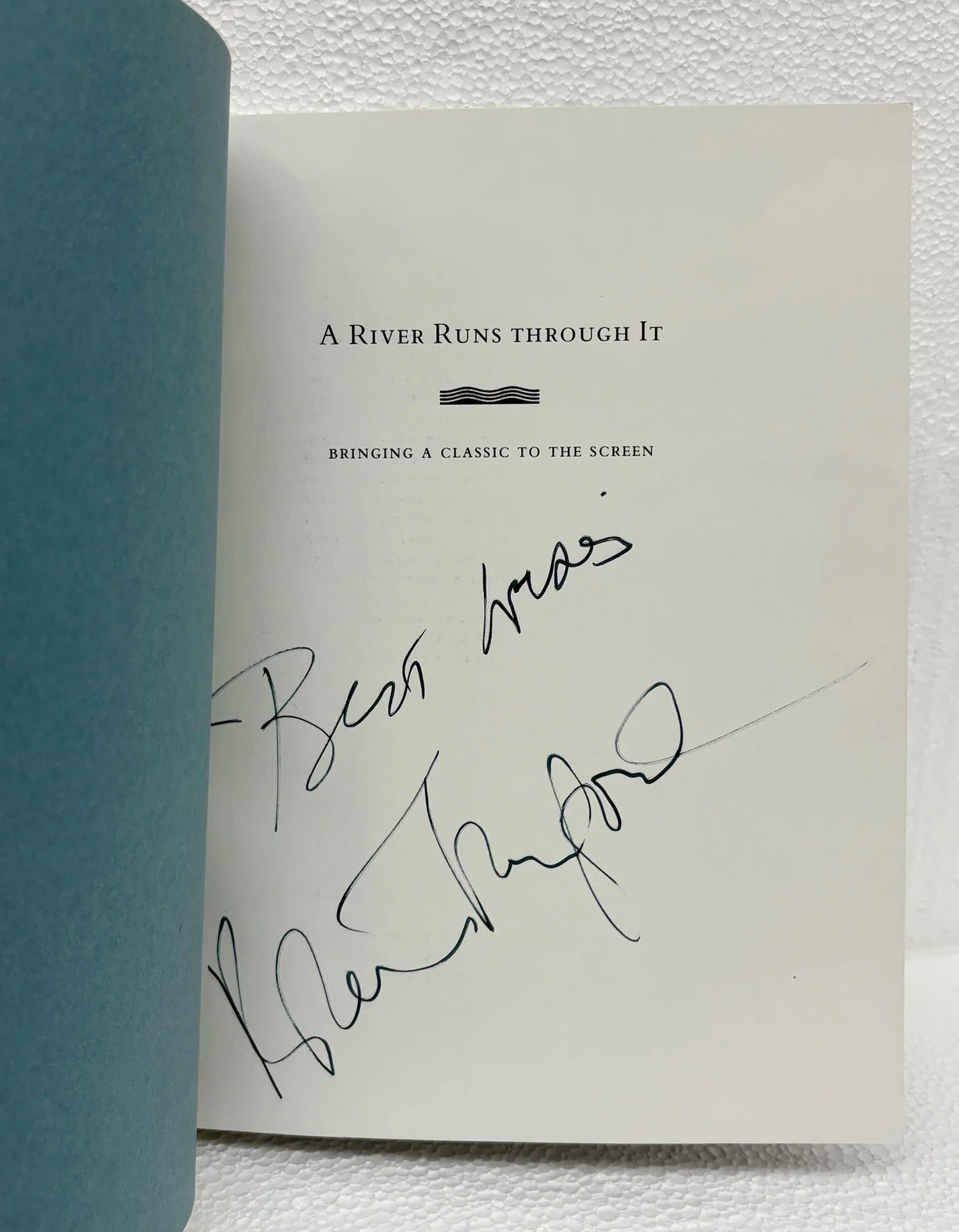 Robert Redford — Robert Redford Signed 1992 A River Runs Through It Book (Brad Pitt) PSA/DNA COA, image 2