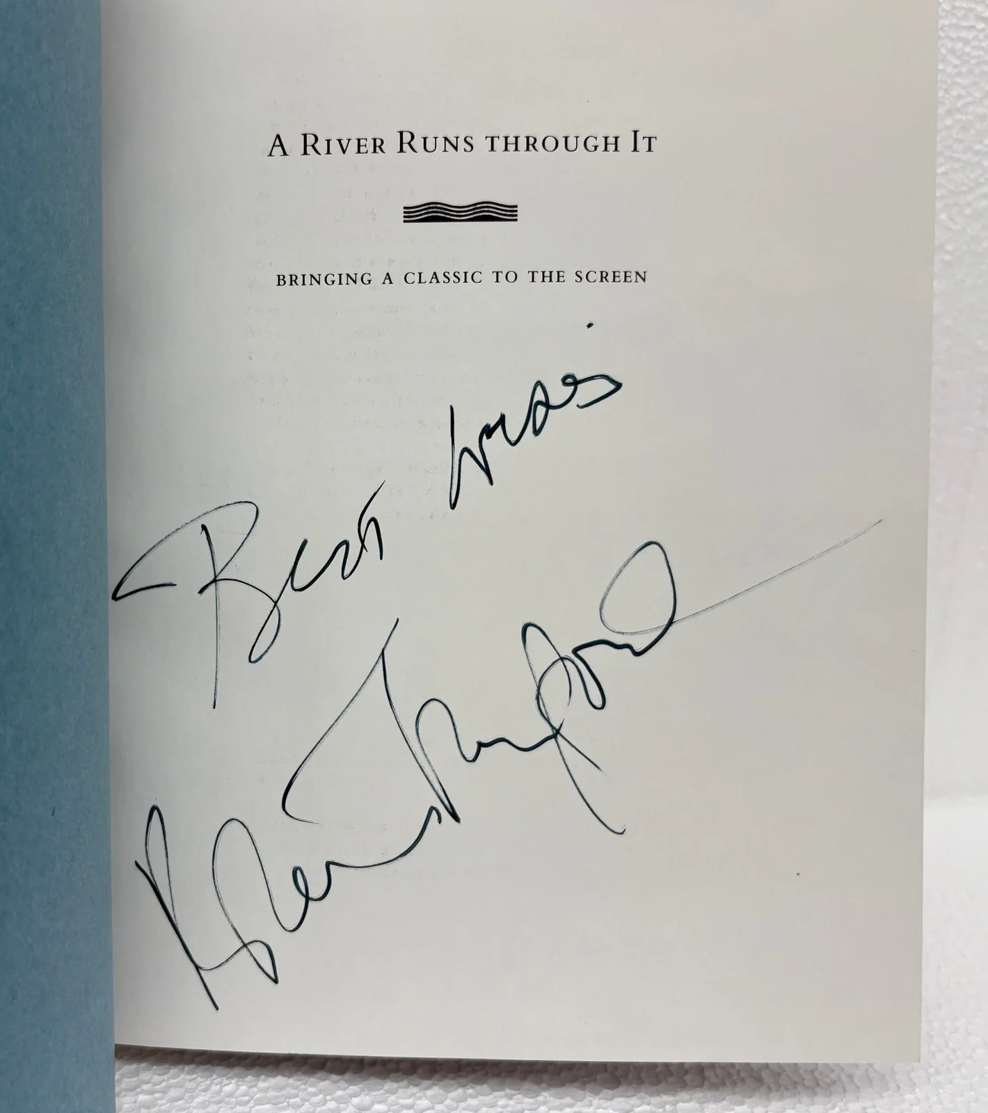 Robert Redford — Robert Redford Signed 1992 A River Runs Through It Book (Brad Pitt) PSA/DNA COA, image 3