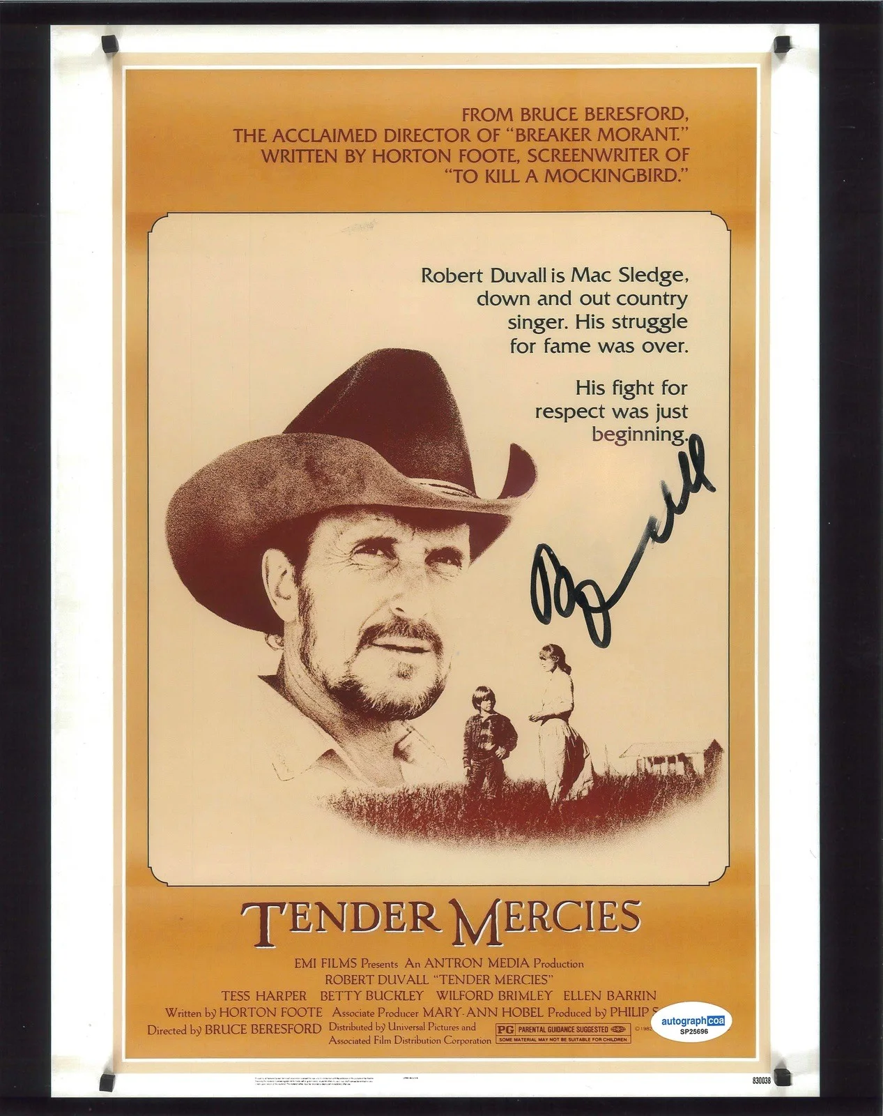 Robert Duvall — Robert Duvall Signed Tender Mercies 11x14" Movie Photo - AutographCOA / ACOA COA, изображение 4