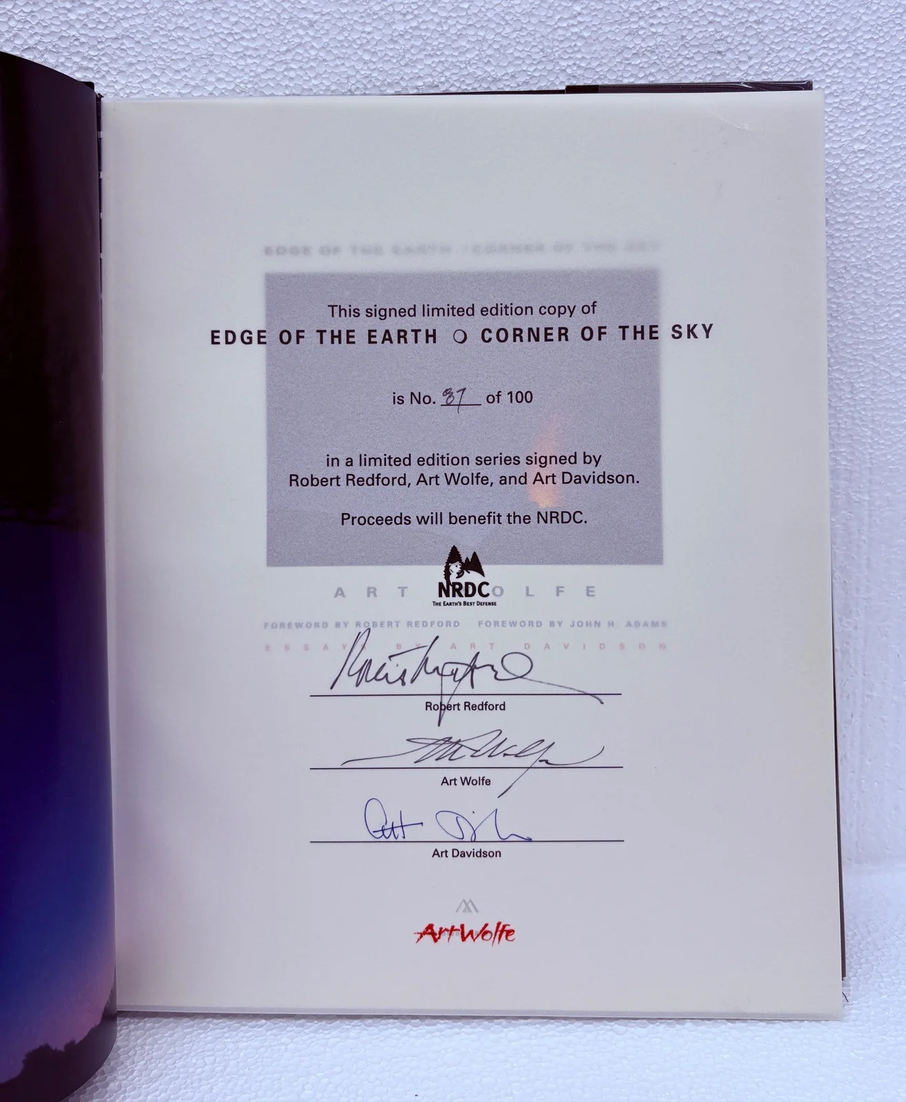 Robert Redford — Robert Redford Signed Edge of the Earth (w/ Wolf & Davidson Auto) - Limited 100, image 2