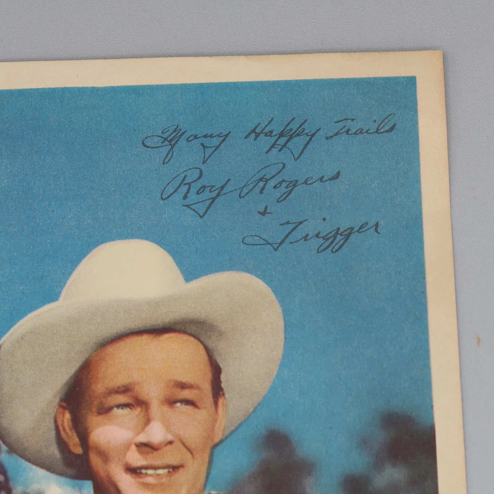 Roy Rogers, Trigger — Roy Rogers & Trigger Signed Color 8x10 Photograph Rex & Ritz Theatres, изображение 2