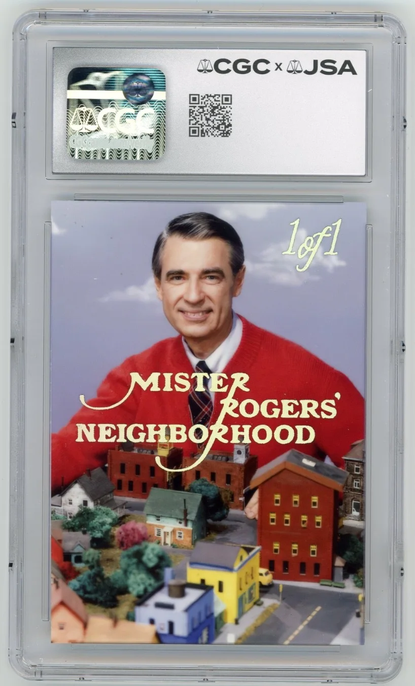 Fred Rogers — Mister Fred Rogers Signed Custom Cut Neighborhood Card JSA CGC Auto Grade 10, image 2