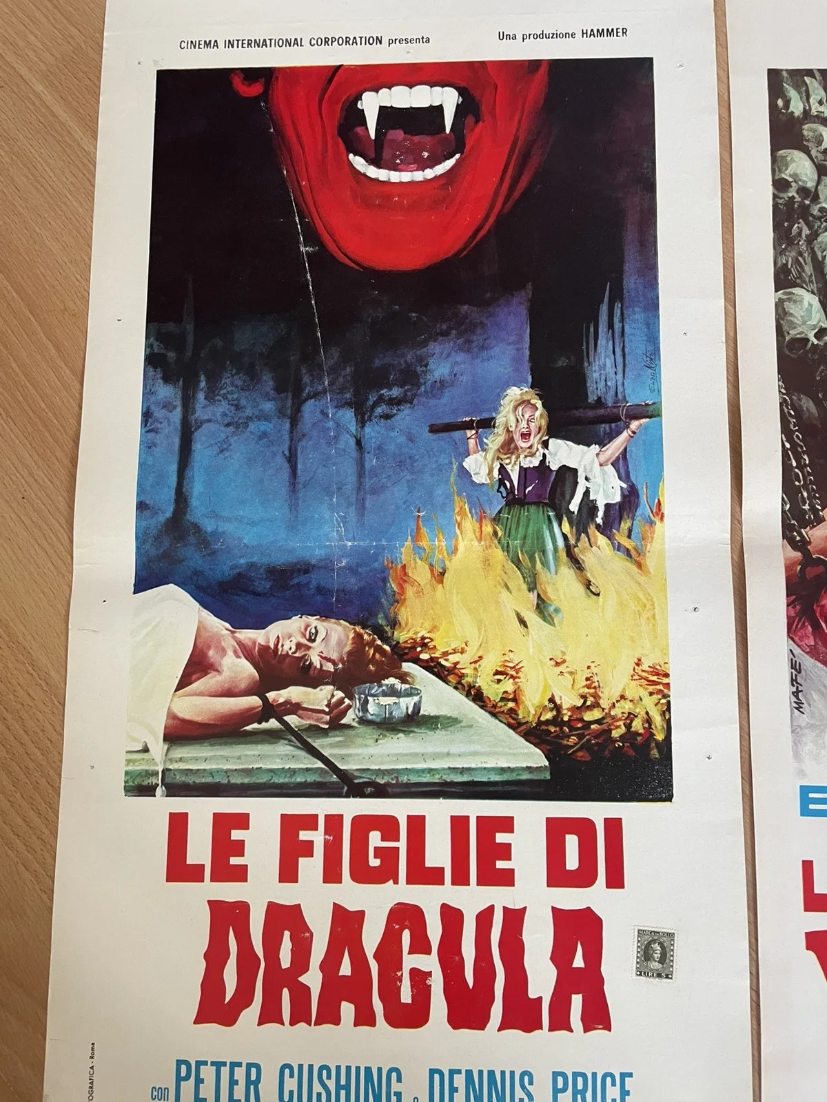 2 Film Posters Twins of Evil Hammer Horror Original Locandina Christopher Lee, image 2