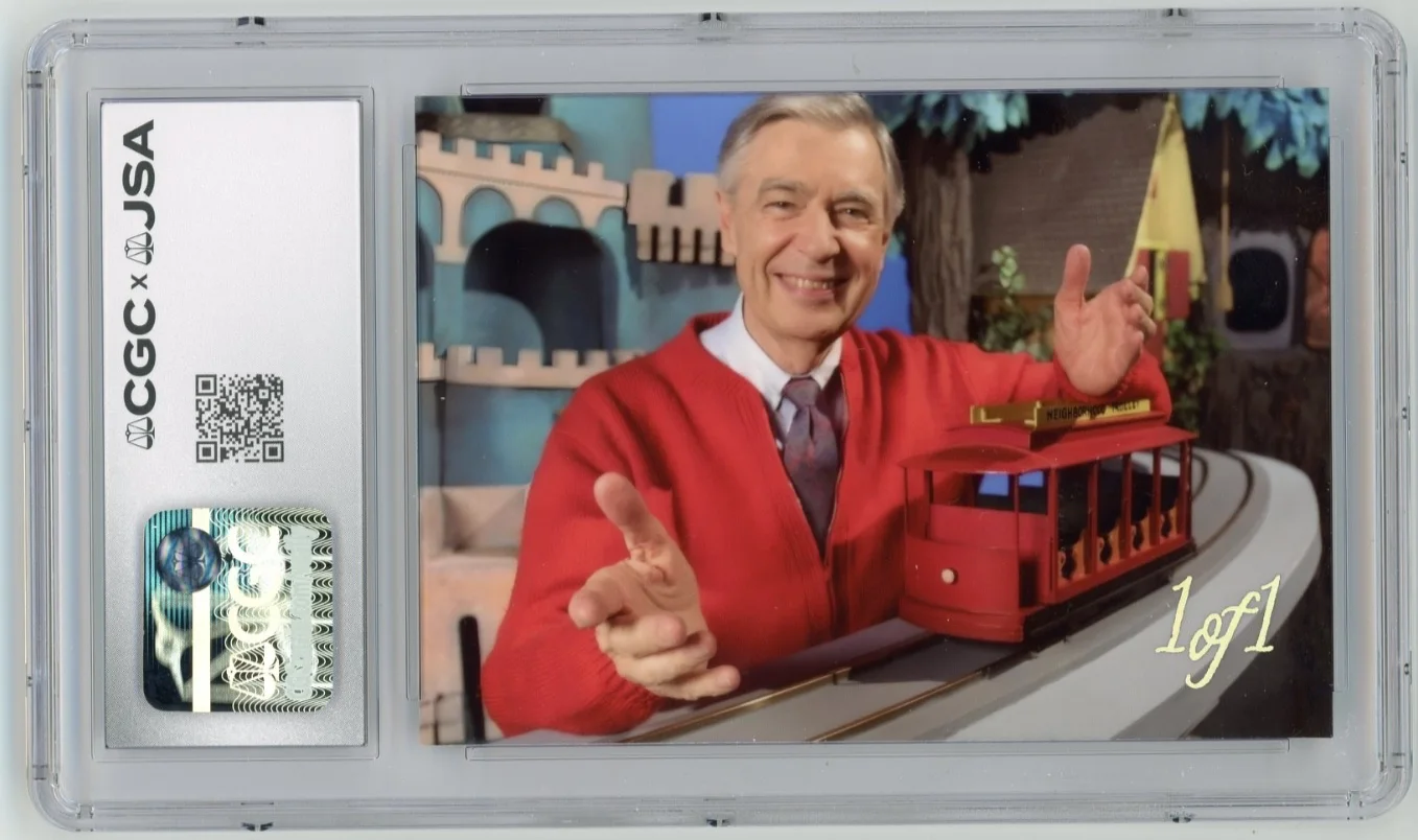 Fred Rogers — Mister Fred Rogers Signed Custom Cut Neighborhood Card JSA CGC Auto Grade 10, изображение 2