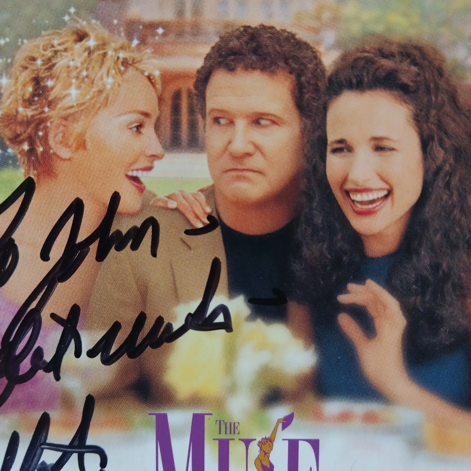 albert brooks — albert brooks signed 4x6 'the muse' original movie postcard, image 2