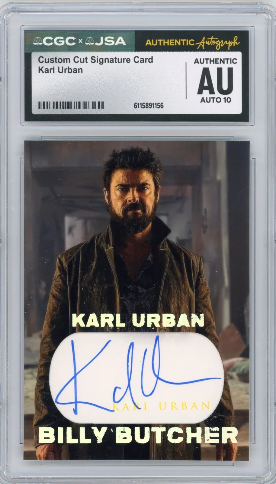 Karl Urban — Karl Urban Signed Custom Cut The Boys Trading Card JSA CGC Auto Grade 10