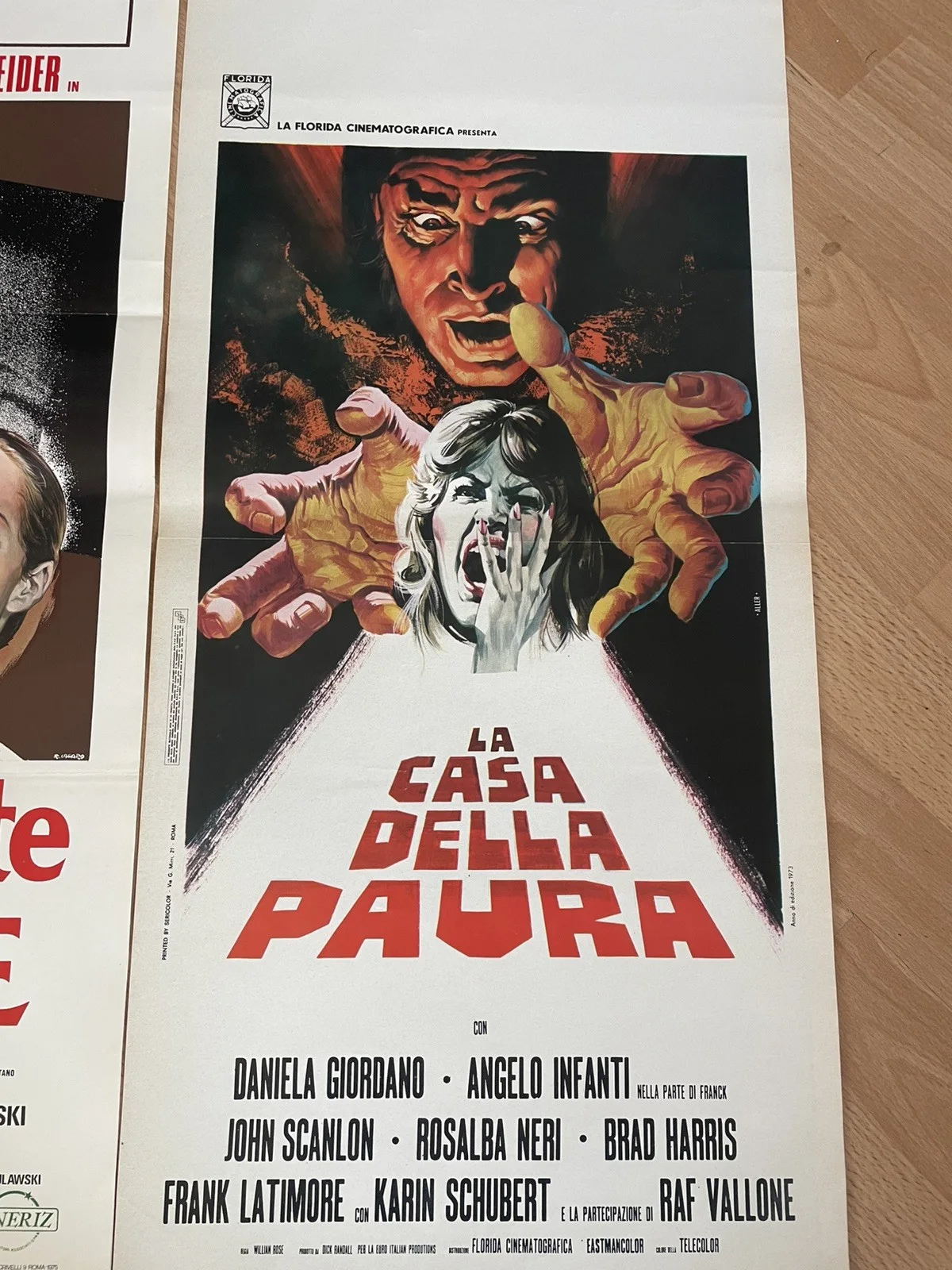 Giallo Italian Horror Film Poster Zulawski Fabio Testi Romy Schneider Locandina, изображение 2