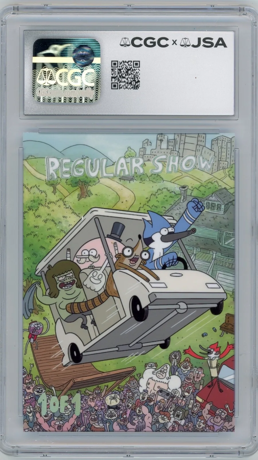 J. G. Quintel — J. G. Quintel Signed Custom Cut Regular Show Trading Card JSA CGC Auto - JG, image 2