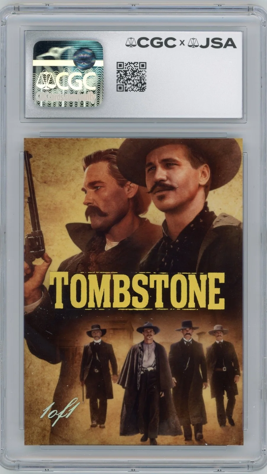 Val Kilmer — Val Kilmer Signed Custom Cut Tombstone Trading Card JSA CGC Auto Grade 10, image 2