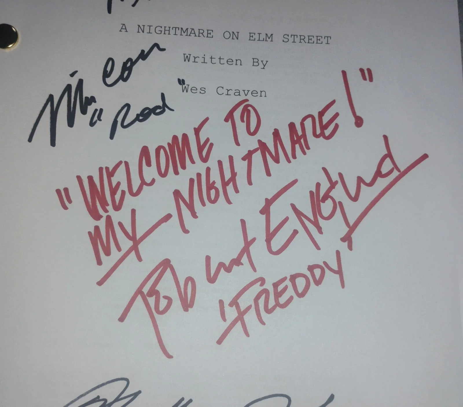 Nightmare On Elm Street Signed Script COA Robert Englund Wes Craven Nick Corri, image 4