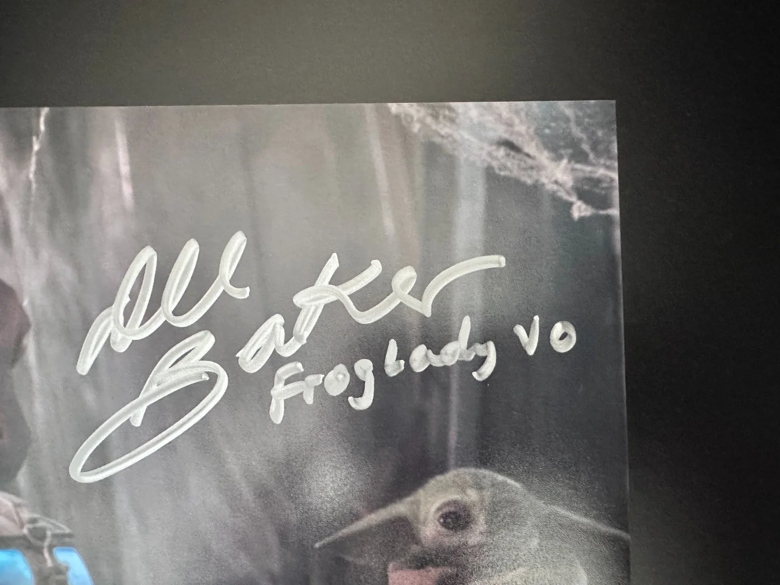 Dee Bradley Baker — Dee Baker Signed 8x10 Star Wars Mandalorian Frog Lady VO (with Grogu) Autograph, изображение 4