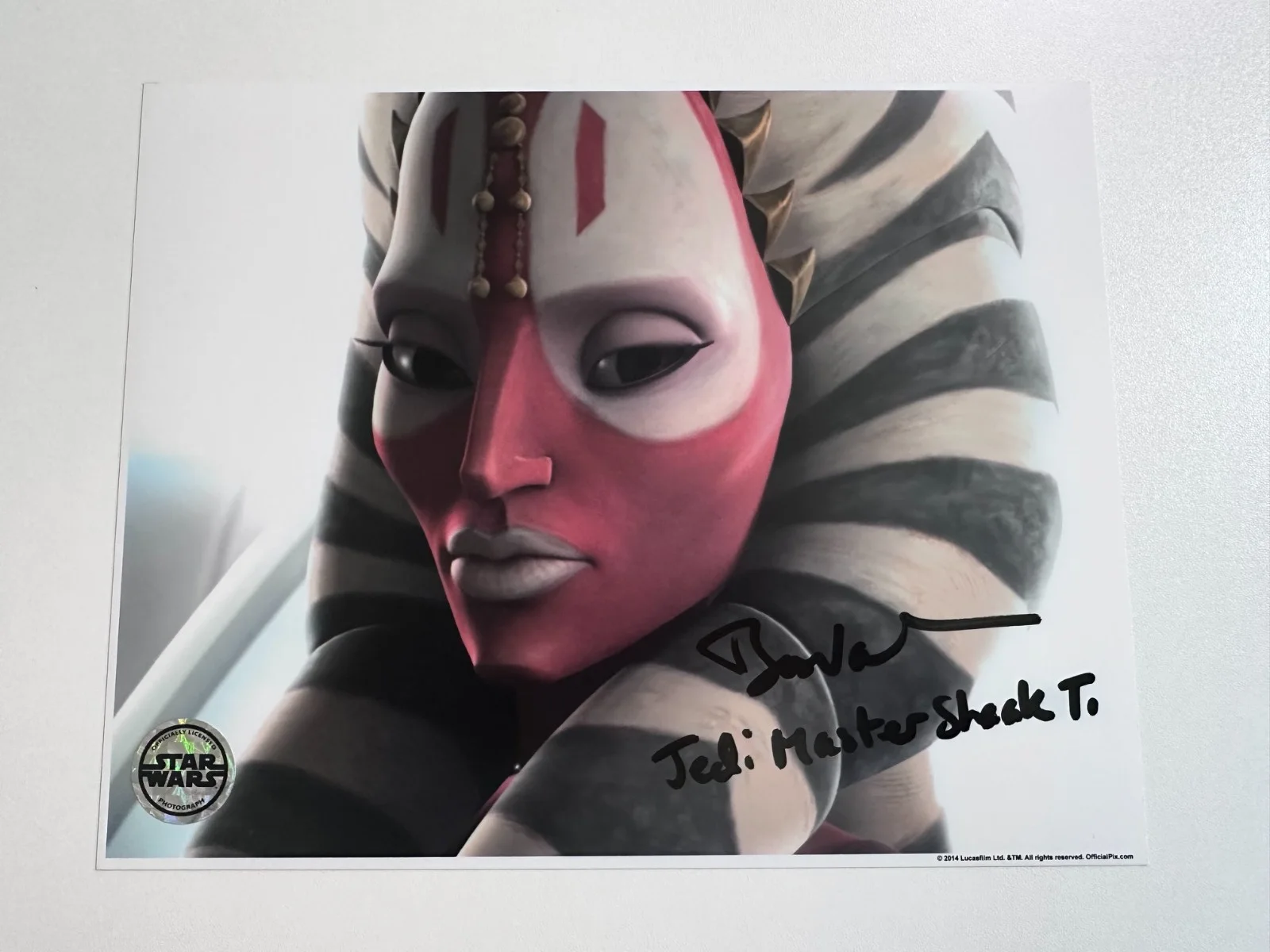 Tasia Valenza — Tasia Valenza Signed OPX 8x10 Star Wars: The Clone Wars Jedi Shaak Ti Autograph