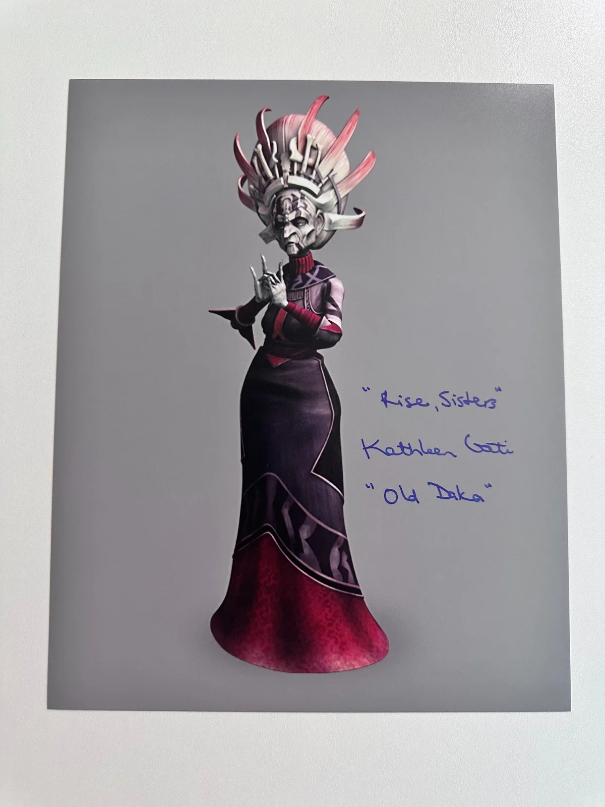 Kathleen Gati — Kathleen Gati Signed 8x10 Star Wars: The Clone Wars Old Daka Autograph +Quote