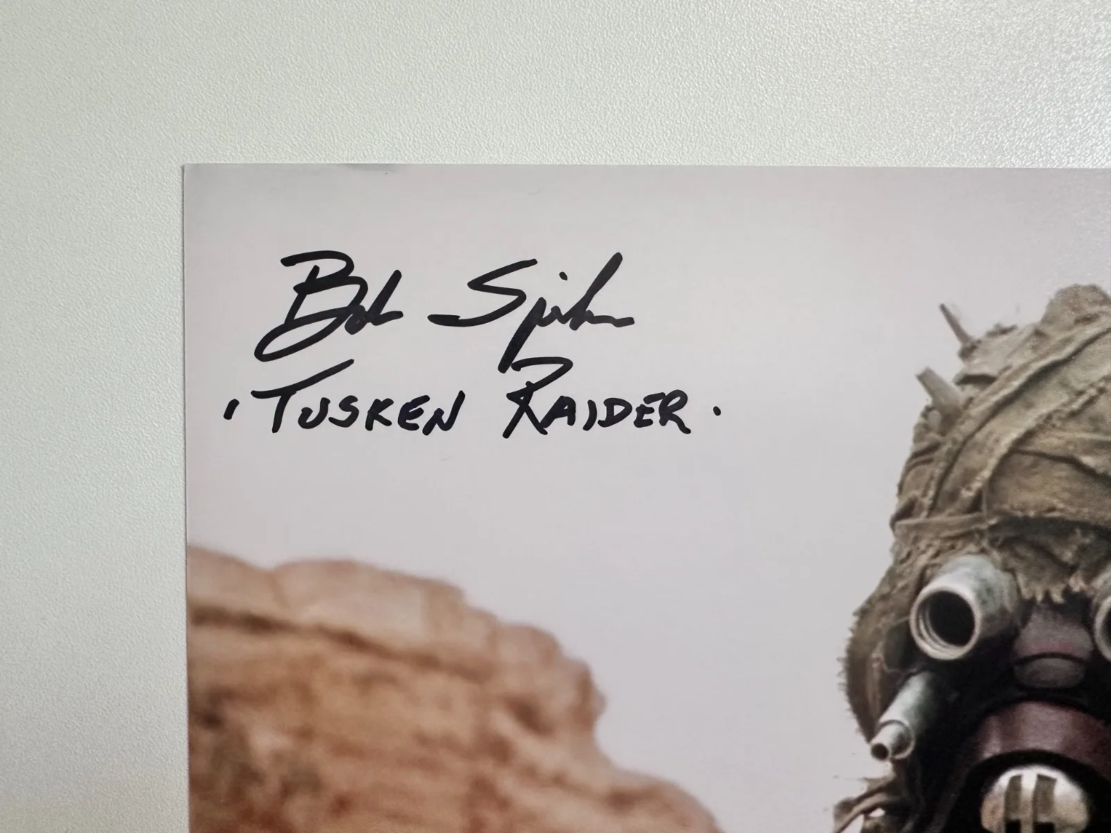 Bob Spiker — Bob Spiker Signed 8x10 Star Wars EpIV Tusken Raider Sand People Bantha Autograph, изображение 2
