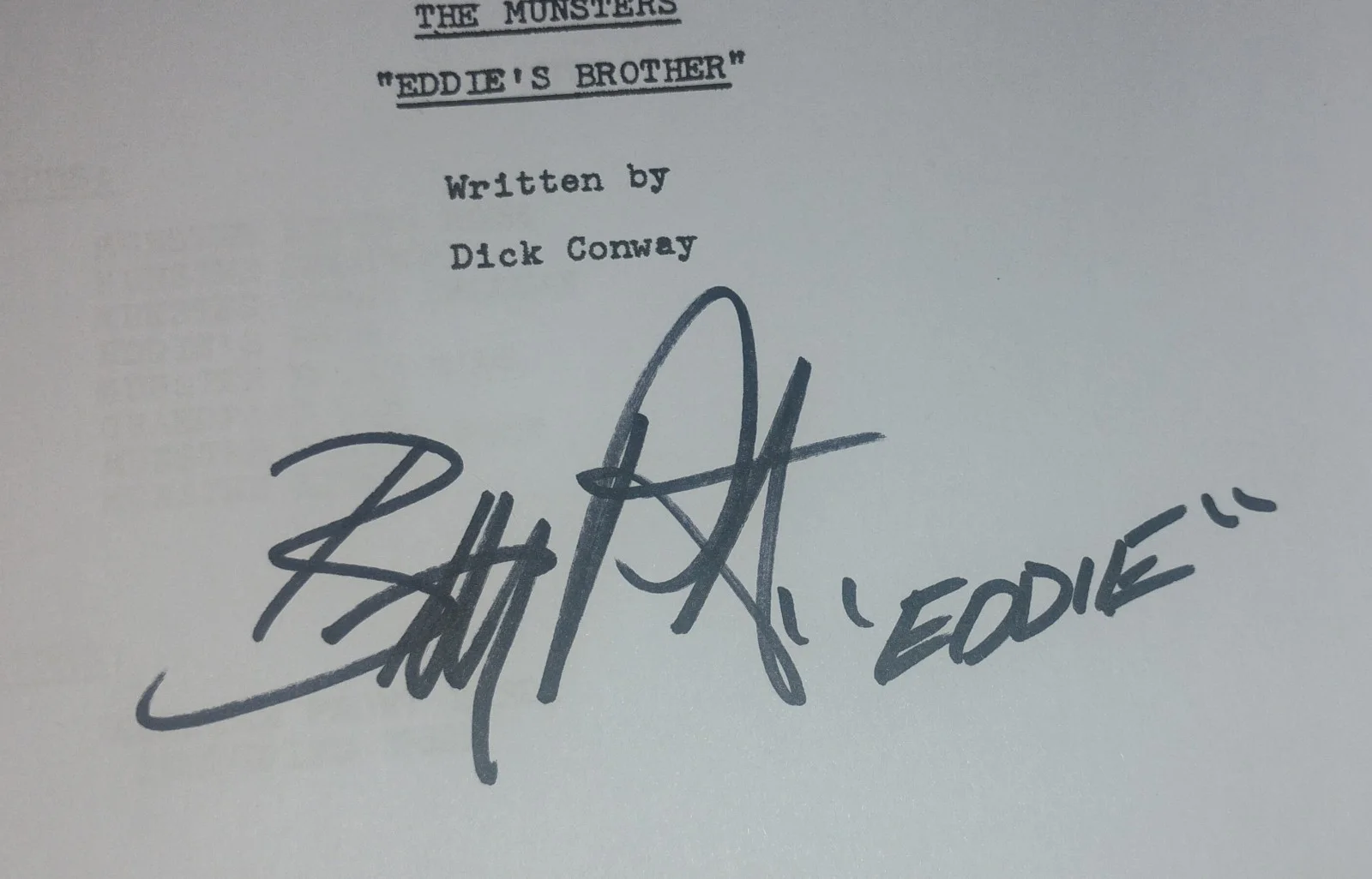 Pat Priest & Butch Patrick Hand Signed The Munsters Script COA - NO US TARIFFS, image 3