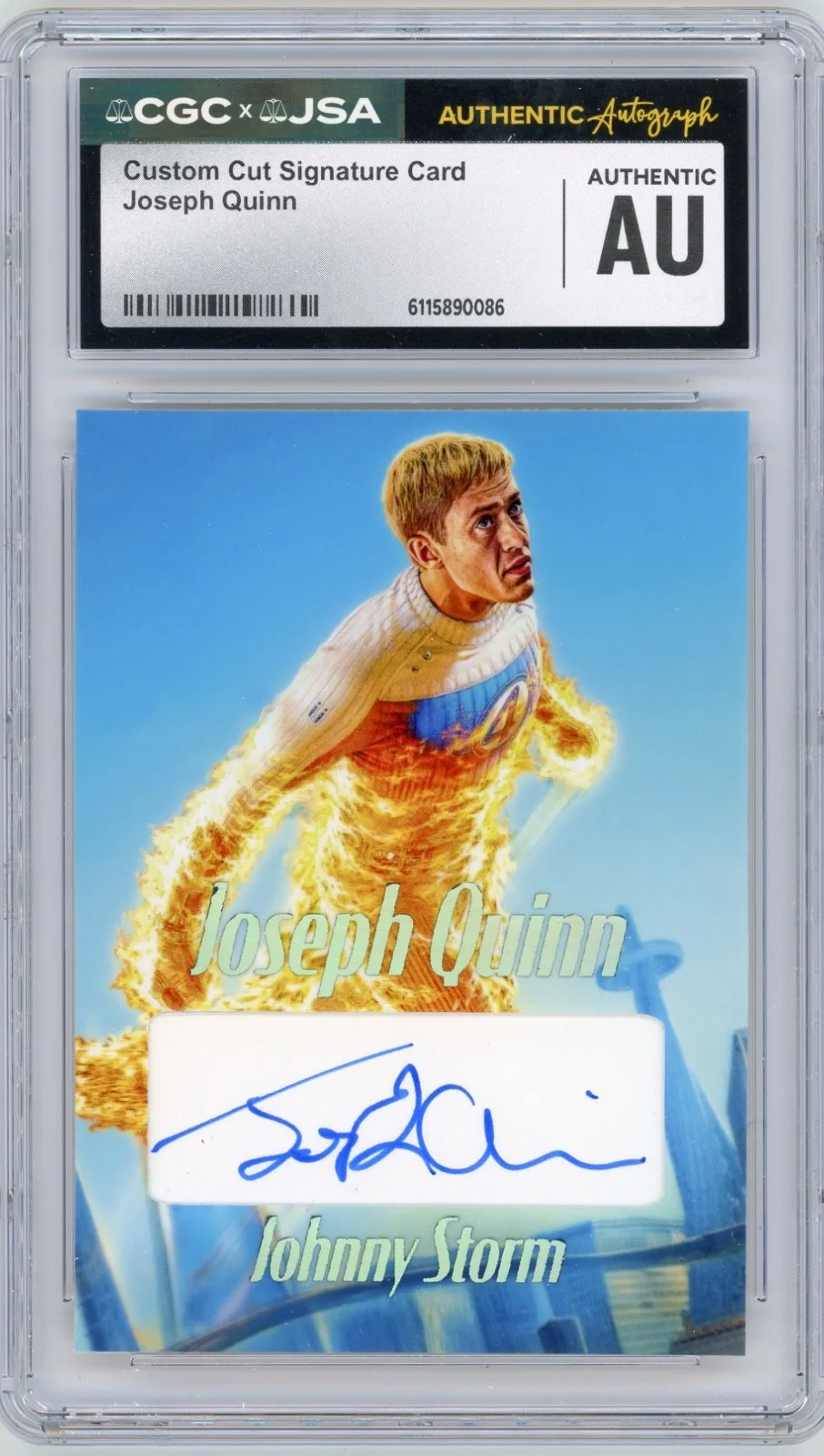 Joseph Quinn — Joseph Quinn Signed Custom Cut Fantastic 4 Johnny Storm Card JSA CGC Auto