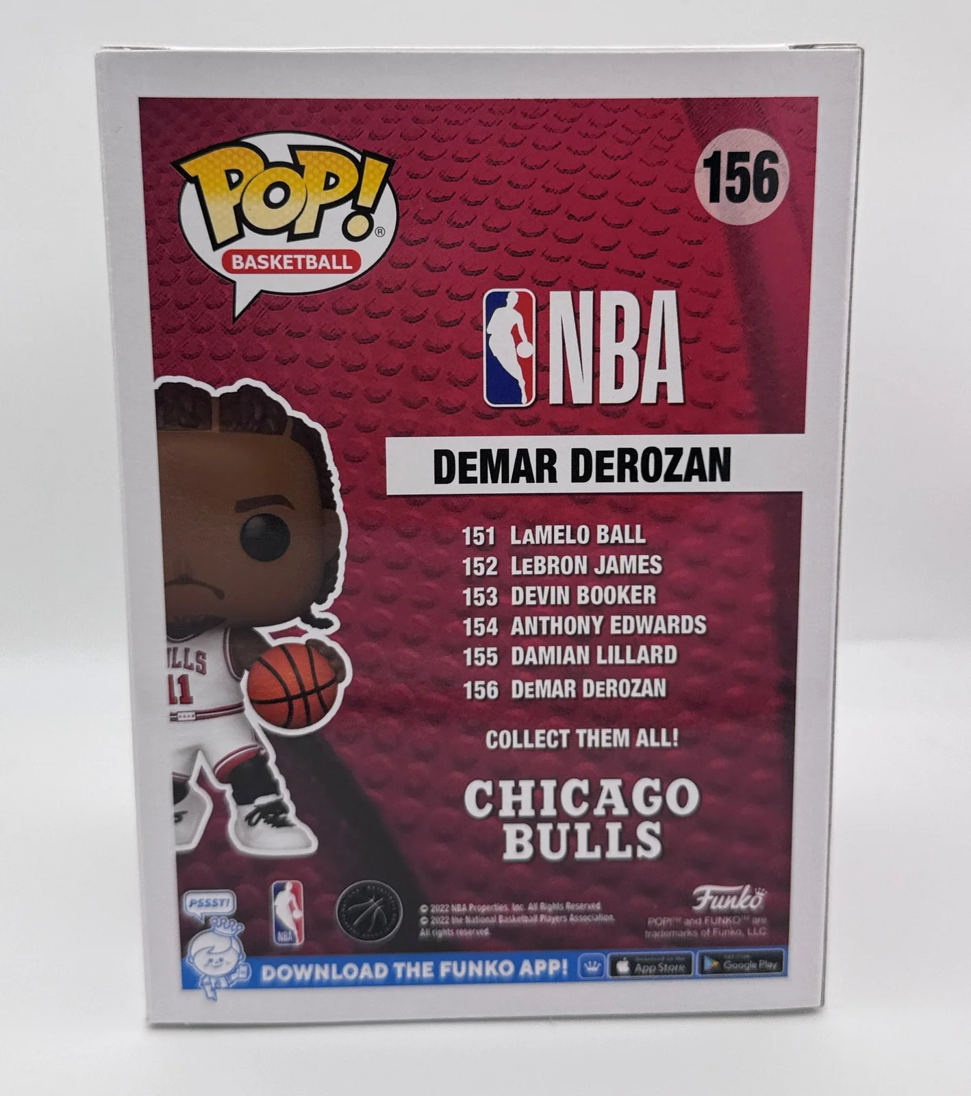 DeMar DeRozan — DeMar DeRozan AUTOGRAPH Signed Chicago Bulls NBA 156 Funko Pop Vinyl Figure ACOA, изображение 4