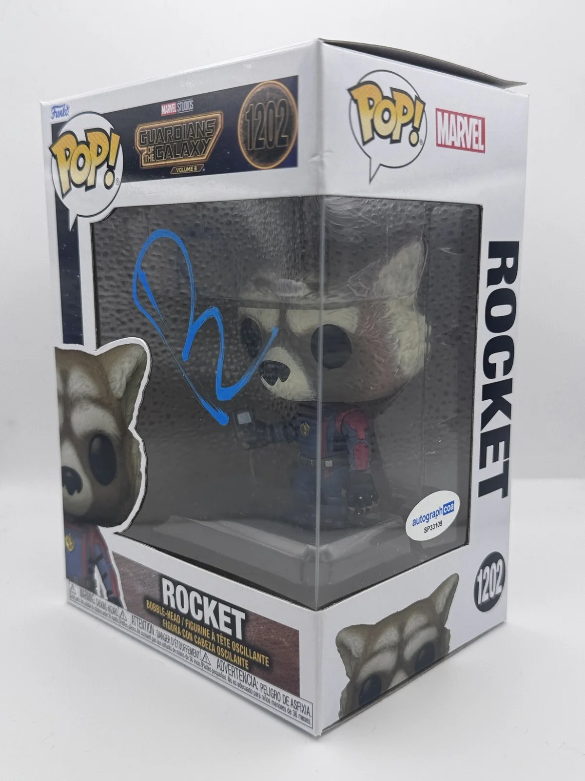 Bradley Cooper — Bradley Cooper "Guardians of the Galaxy Vol 3" SIGNED Rocket 1202 Funko Pop ACOA, image 2