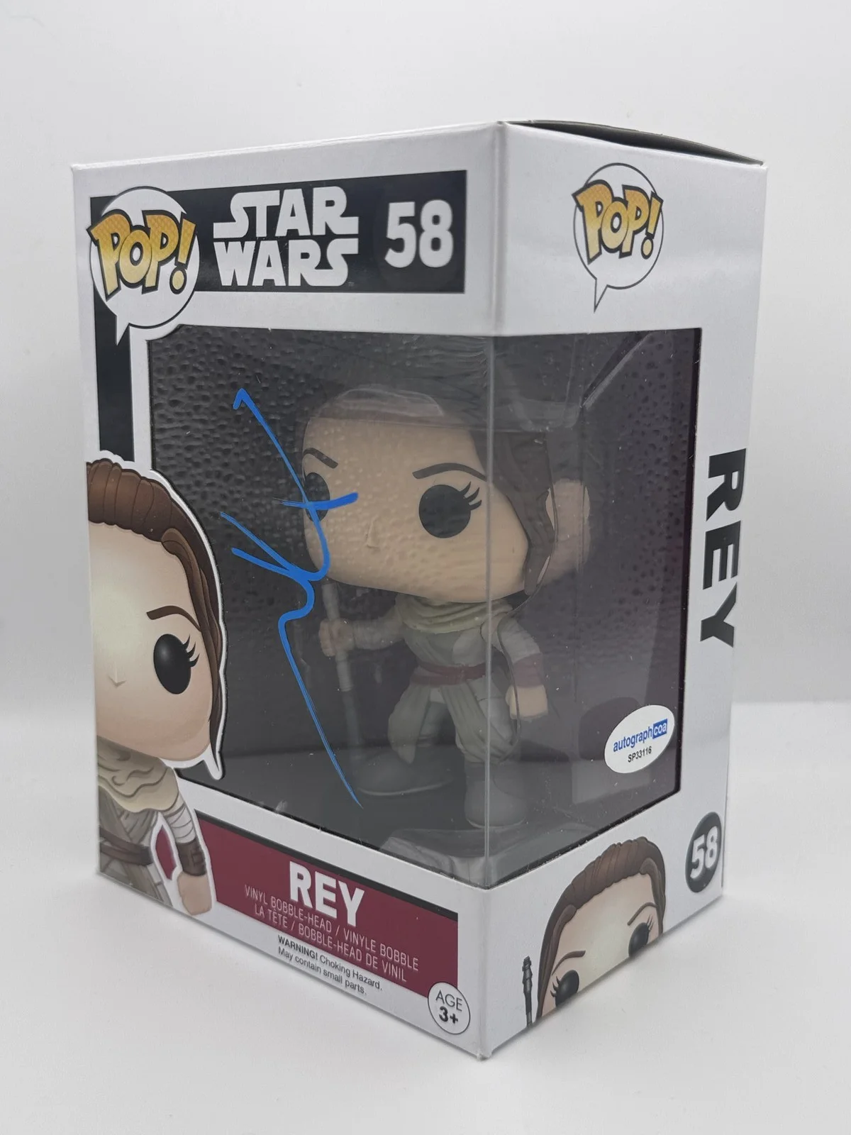 Daisy Ridley — Daisy Ridley "Star Wars: The Force Awakens" SIGNED 'Rey' 58 Funko Pop ACOA, изображение 2