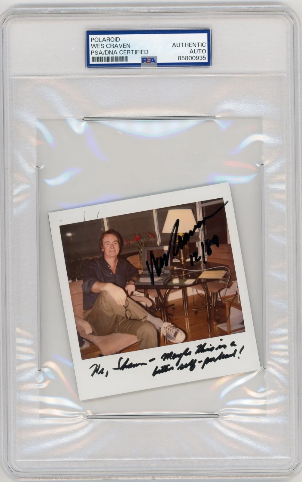 Wes Craven — Wes Craven Signed Polaroid Nightmare on Elm St & Scream PSA Slabbed Auto