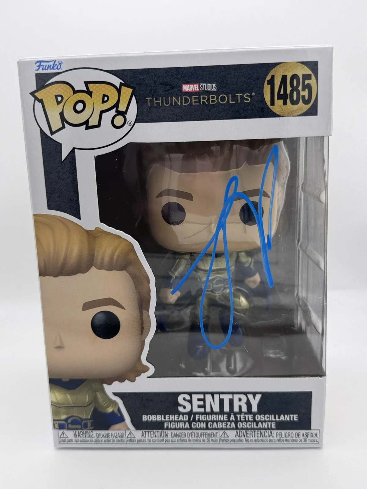 Lewis Pullman — Lewis Pullman "Thunderbolts" AUTOGRAPH Signed 'Sentry' 1485 Funko Pop B ACOA, image 2