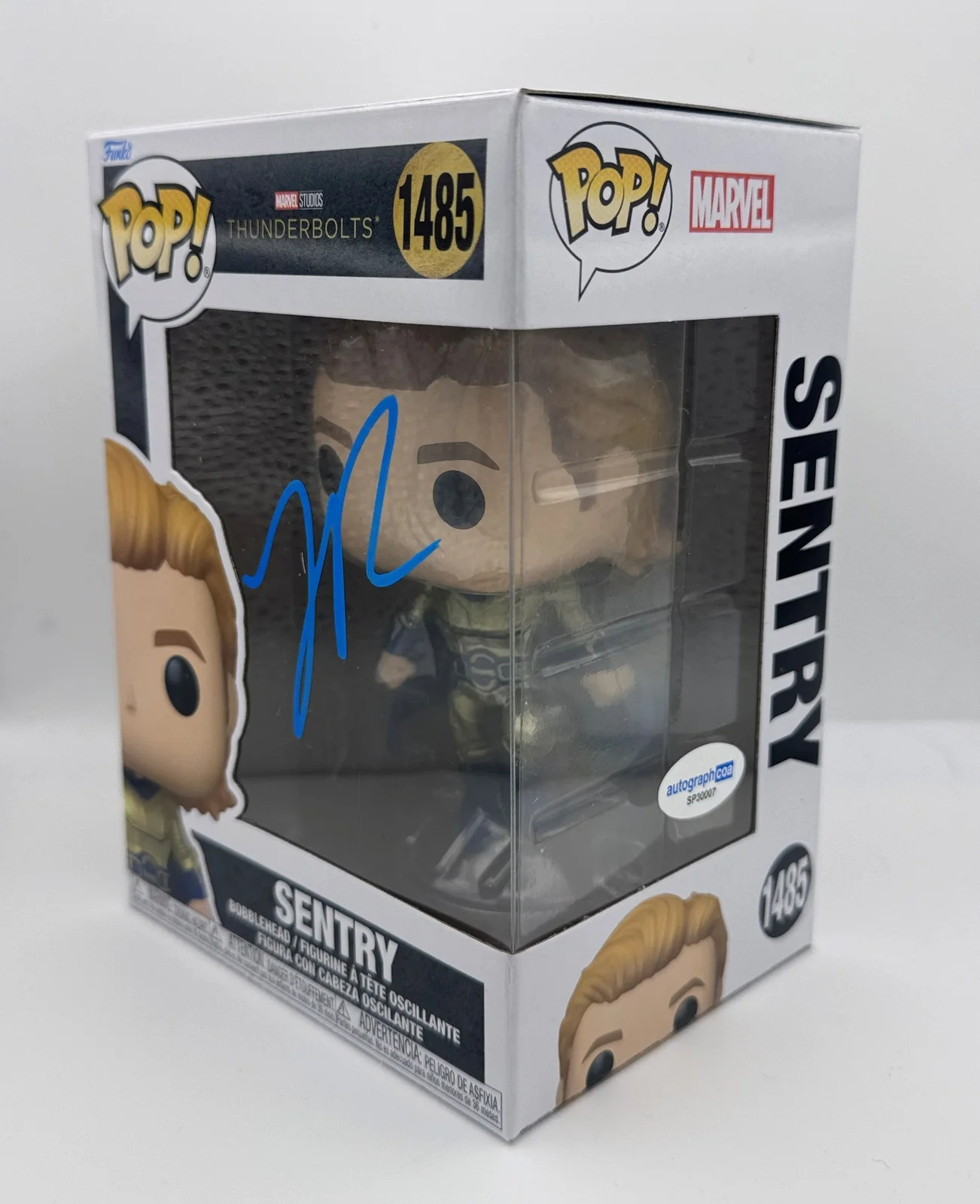 Lewis Pullman — Lewis Pullman "Thunderbolts" AUTOGRAPH Signed 'Sentry' 1485 Funko Pop ACOA, image 2