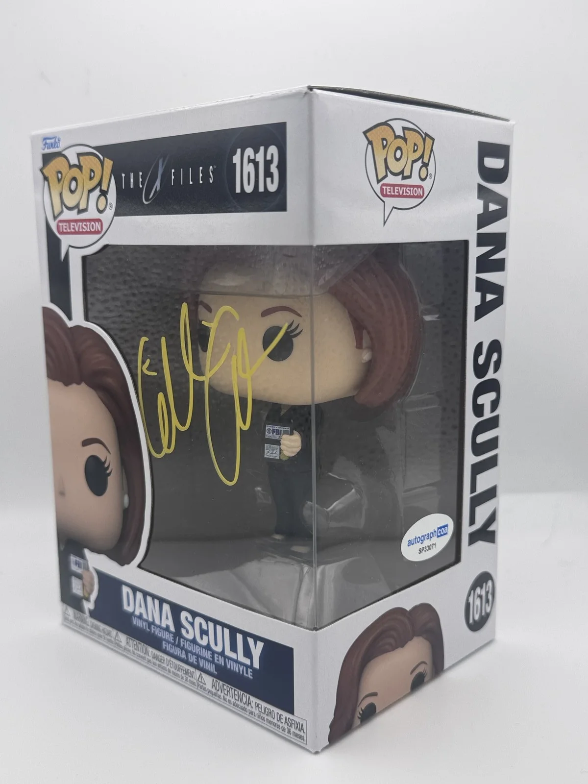 Gillian Anderson — Gillian Anderson "The X-Files" AUTOGRAPH Signed Dana Scully 1613 Funko Pop ACOA