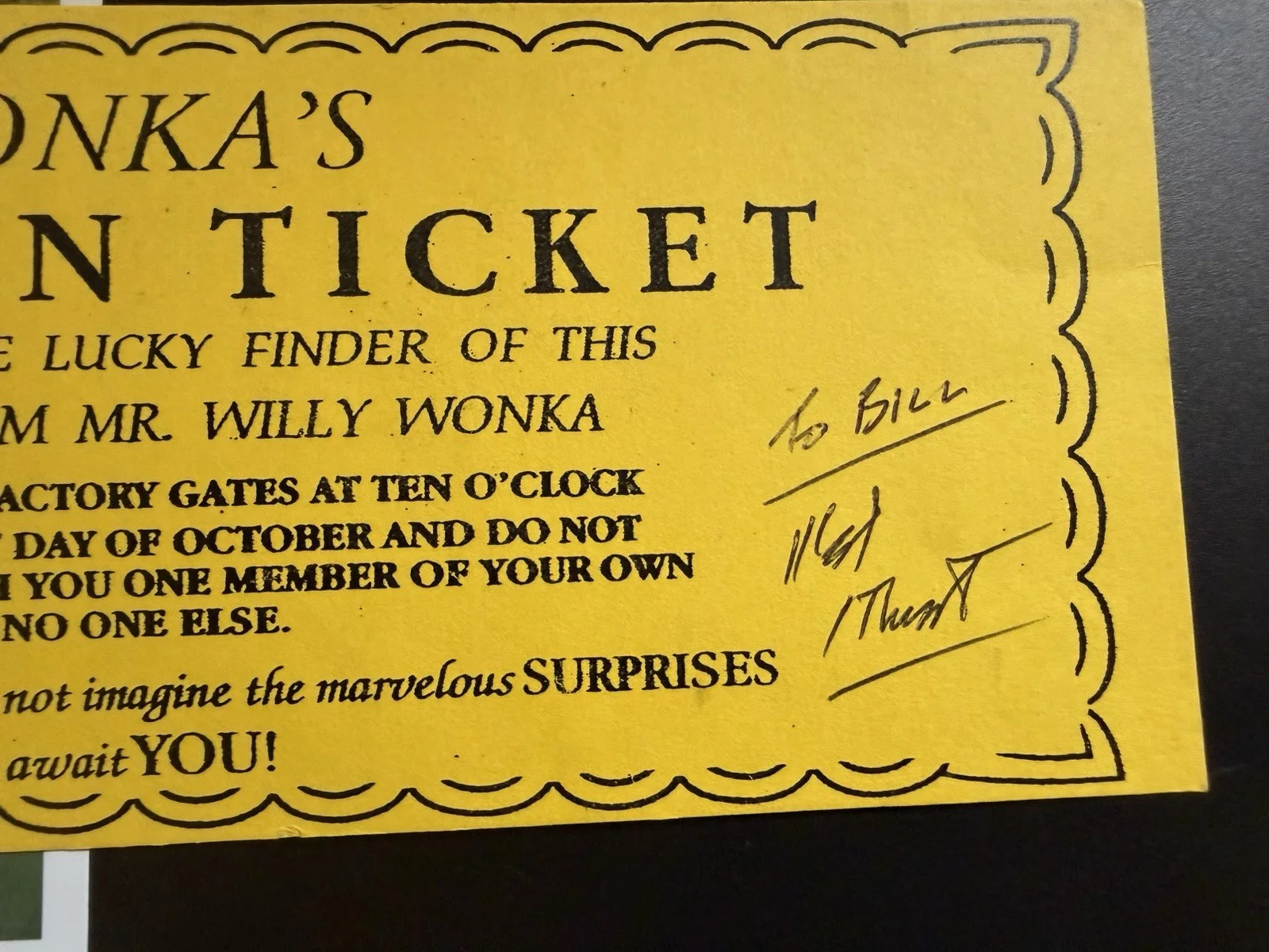 Mel Stuart Signed Golden Ticket + Willy Wonka 8x10 Chocolate Factory Director, image 2