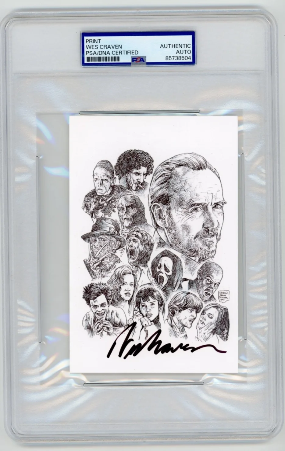 Wes Craven — Wes Craven Signed 4x6 Print Nightmare on Elm & Scream PSA Slabbed Auto Autograph