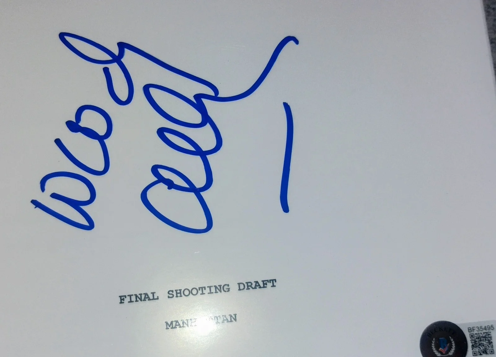 Woody Allen Hand Signed Manhattan Script COA, image 3