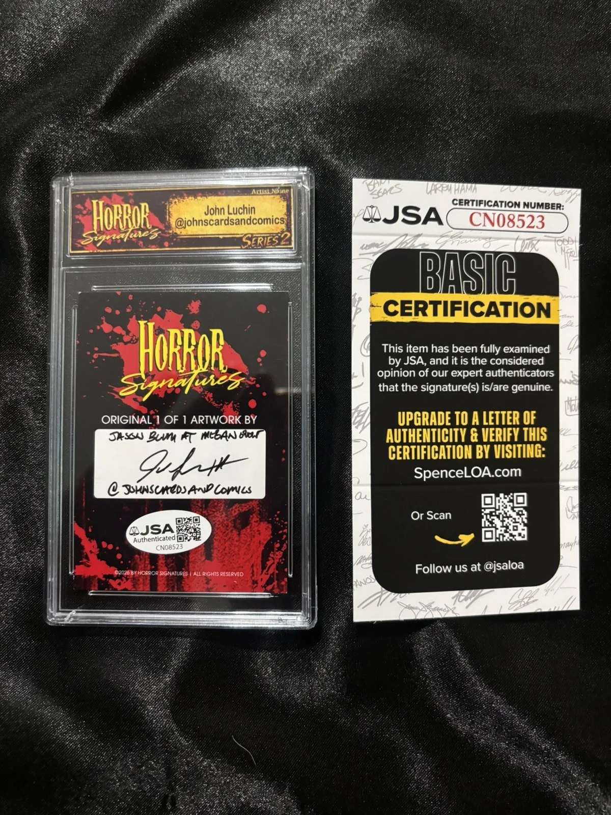 Horror Signatures Jason Blum Signed 1 of 1 Sketch Card JSA Blumhouse, image 2
