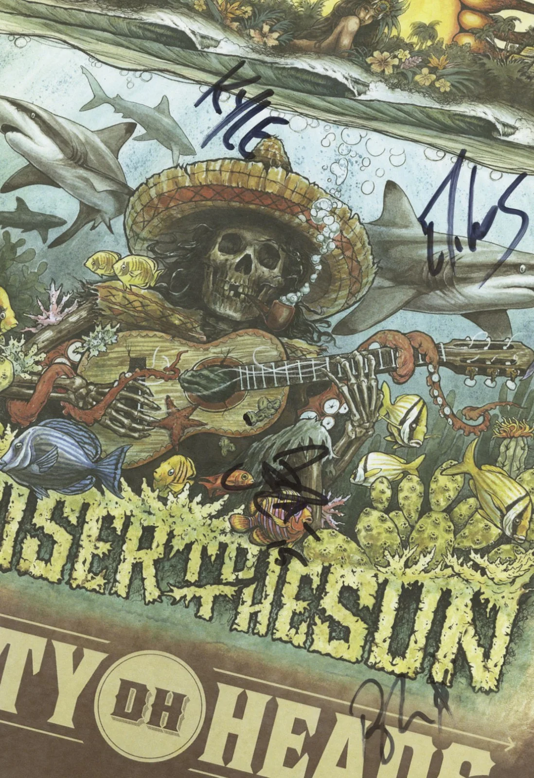 Slightly Stoopid autographed gig poster Ryan Moran, DeLa, Miles Doughty, Kyle, image 2