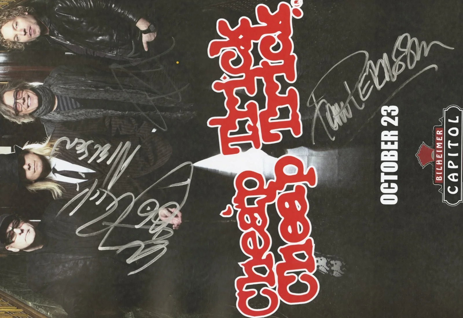 Cheap Trick autographed gig poster Tom Petersson, Rick Nielsen and Robin Zander, image 2