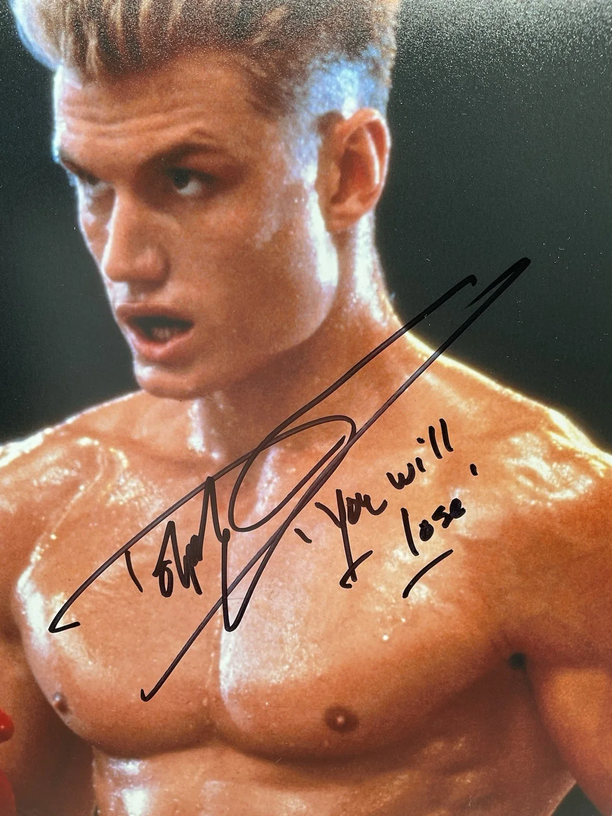 Dolph Lundgren — Dolph Lundgren signed photo BAS Rocky signed 11x14 You will lose Inscription, image 2