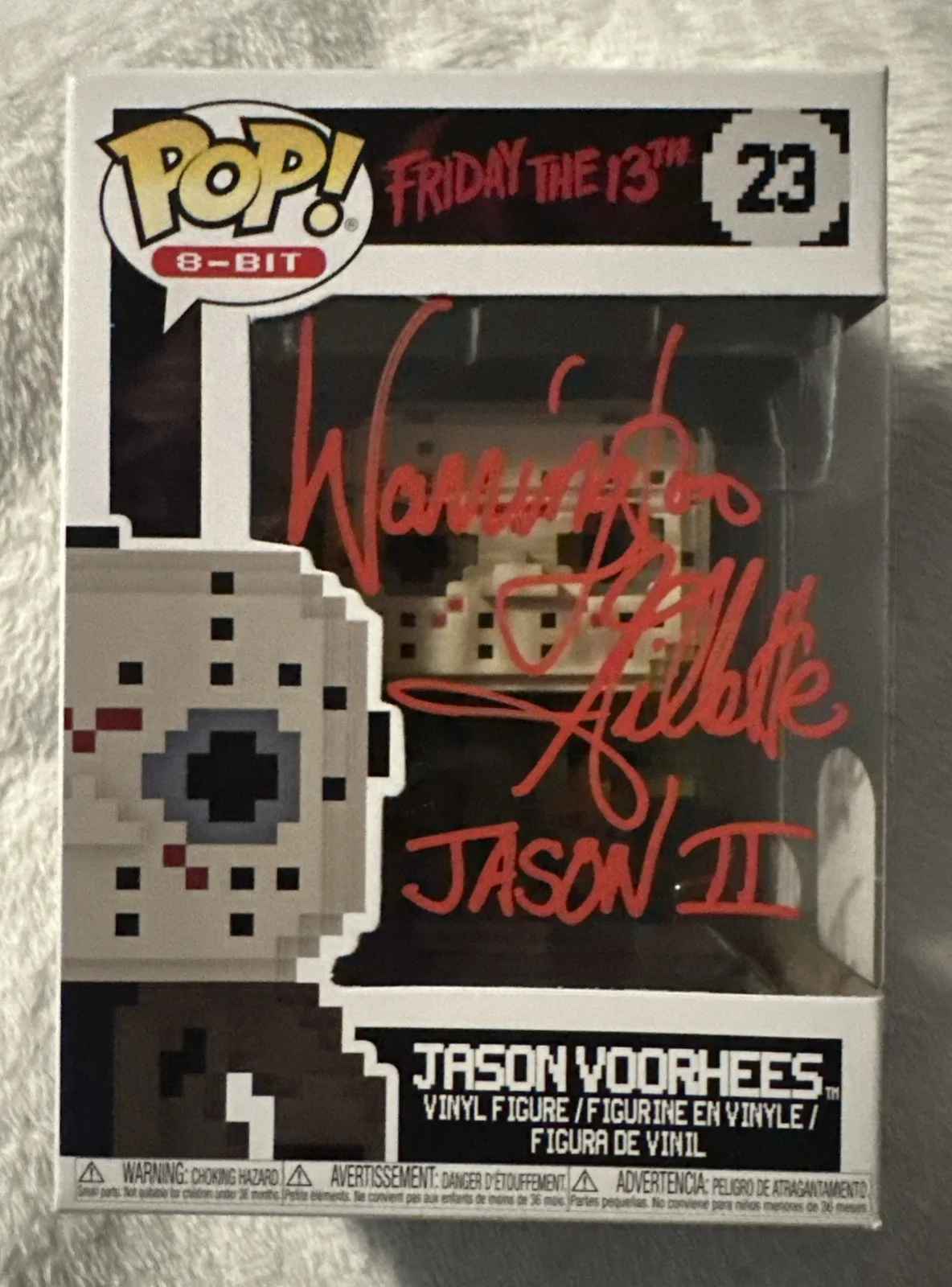Warrington Gillette — Funko Pop movies Jason Voorhees 8-Bit Signed Warrington Gillette 1/65JSA VAULTED, image 2
