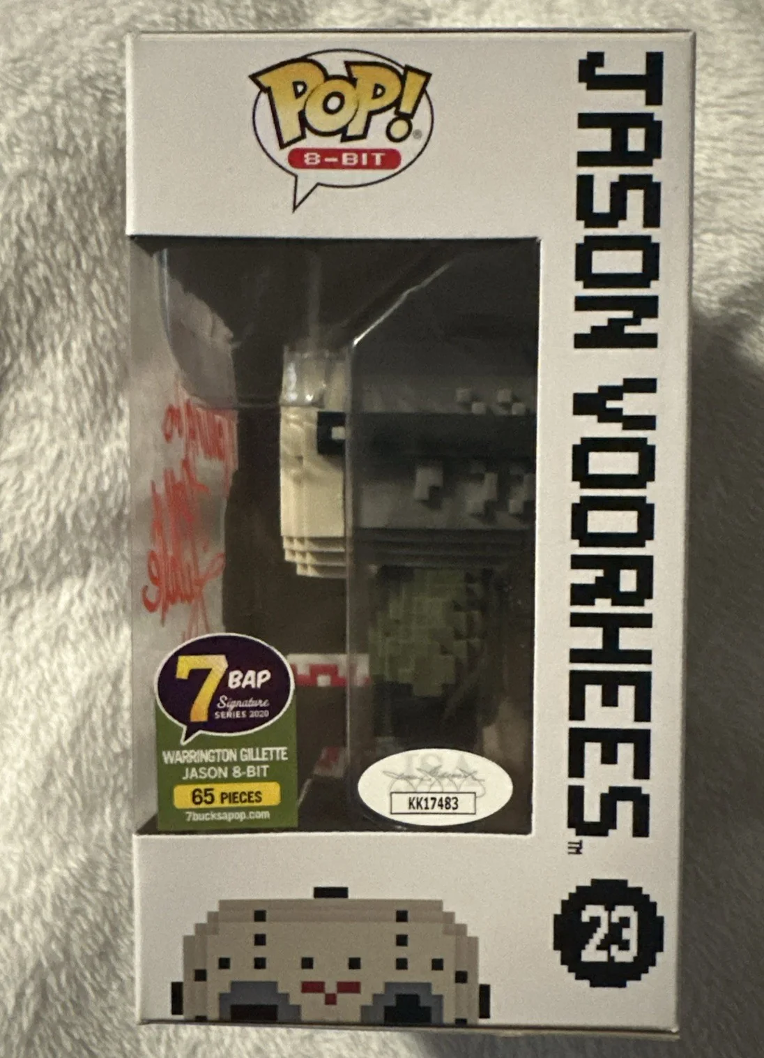 Warrington Gillette — Funko Pop movies Jason Voorhees 8-Bit Signed Warrington Gillette 1/65JSA VAULTED, image 3